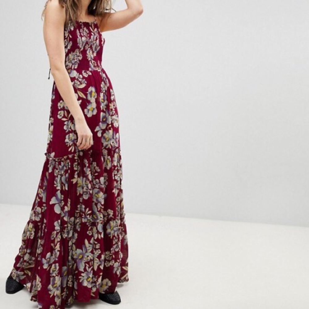 Free People- “Raspberry” Maxi Garden Dress